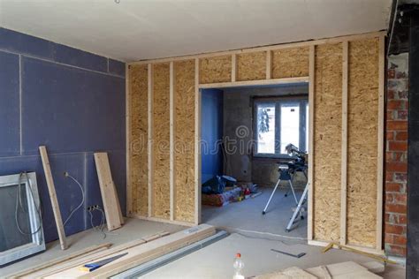 Interior of a House Under Construction. Renovation of an Apartment Stock Image - Image of ...