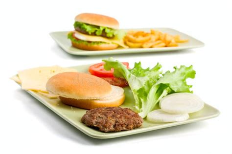 Cheeseburger ingredients stock image. Image of dish, hamburgers - 8174659