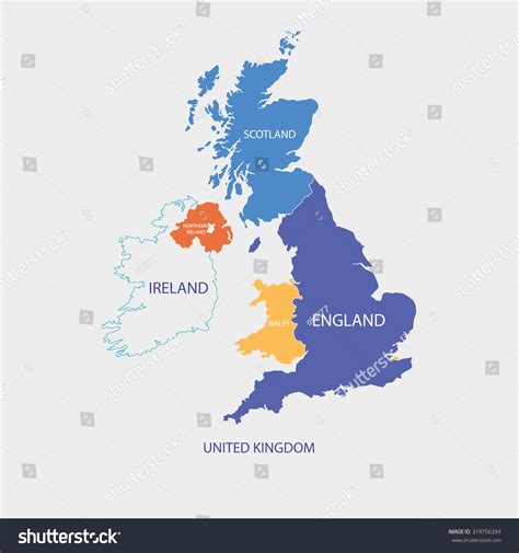 United Kingdom Map Uk Map Borders Stock Vector (Royalty Free) 319756334 | Shutterstock