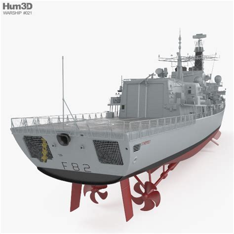 Type 23 frigate 3D model - Ship on Hum3D