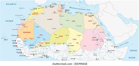 North Africa Map Stock Vector (Royalty Free) 201990418 | Shutterstock