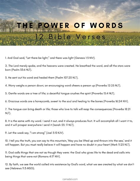 The Power of Words—A Biblical Perspective — Carina Alanson