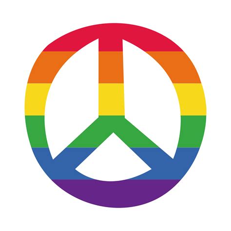 peace symbol with gay pride flag hand draw style 2585710 Vector Art at ...