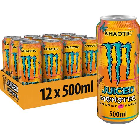 Monster Energy Drink Plain Pack Khaotic 500ml (12 Pack)