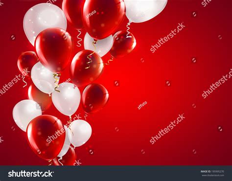 Festive Background Red White Balloons Stock Illustration 195995270 ...