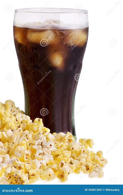 Popcorn and soda stock image. Image of soft, white, butter - 45401365