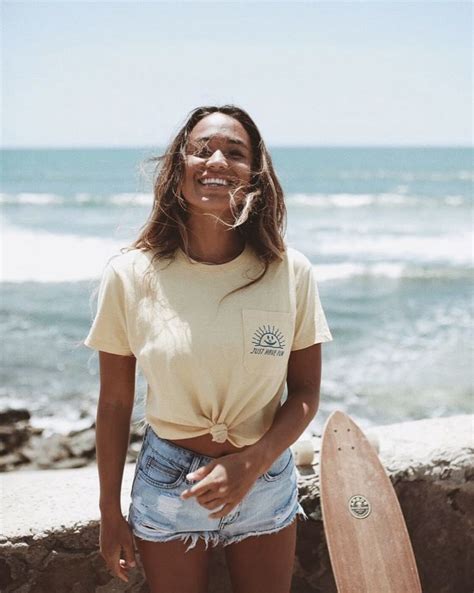 eryn krouse in our just have fun shirt! | Surfer girl outfits, Surfer outfit, Surf outfit