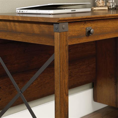 Sauder Carson Forge 412920 Single Pedestal Desk with Industrial Accents | Becker Furniture World ...