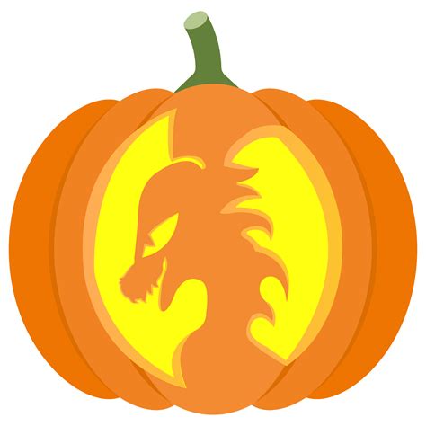 Cute Dragon Pumpkin Stencil | Free Printable Papercraft Templates