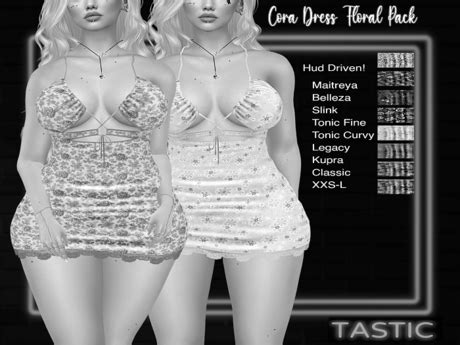 Second Life Marketplace - Tastic-Cora Dress Floral Pack Demo