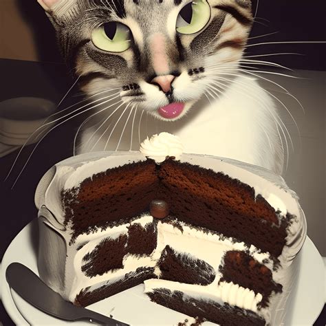 Cat Eating Cake · Creative Fabrica