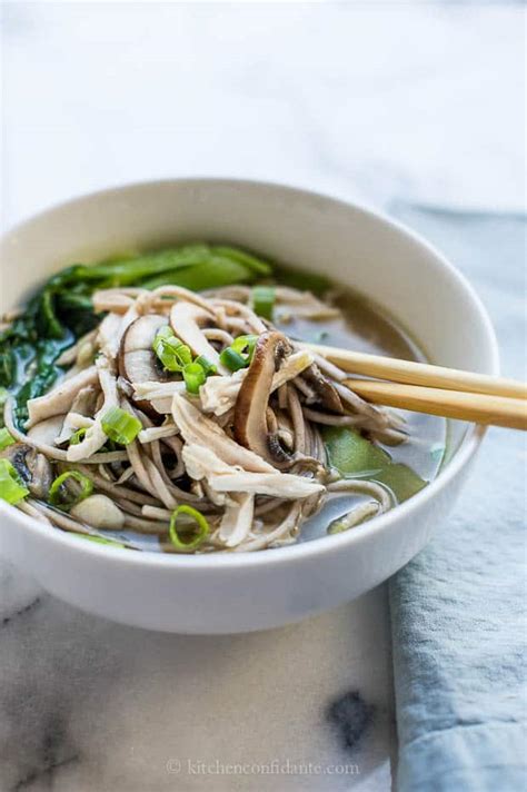 Chicken Mushroom Soba Noodle Soup - Kitchen Confidante®