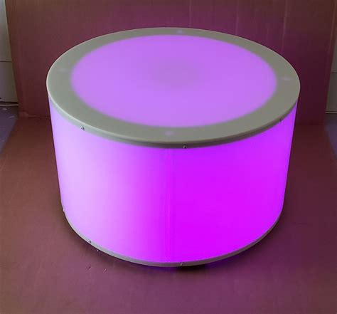 30 Inch Round Light Up LED Glow Coffee Table Cylinder Series