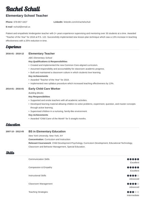 Elementary School Teacher Resume Examples for 2024