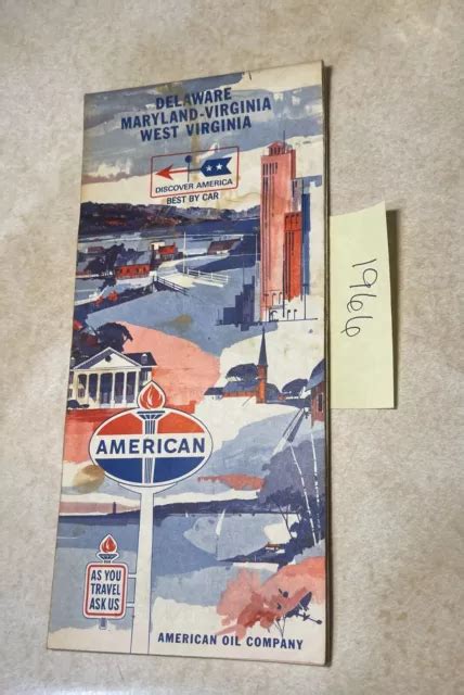 VINTAGE AMERICAN OIL Co road map 1966 Delaware Maryland-Virginia West Virginia $0.99 - PicClick