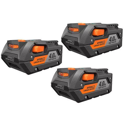 RIDGID 18V 4.0Ah HYPER Lithium-Ion Battery Pack (3-Pack) | The Home ...