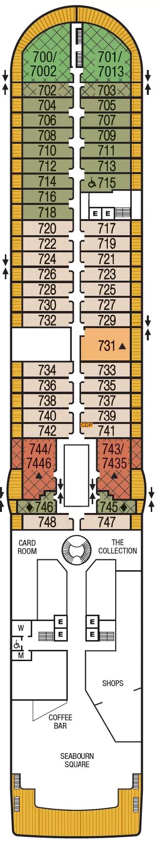 Seabourn Sojourn Deck 7 deck 7 plan | Cruisedeckplans.com