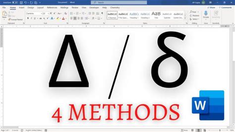Four methods to type Delta in Word (Δ/δ): Alt X, Alt Code, Insert > Symbols & Math Autocorrect ...