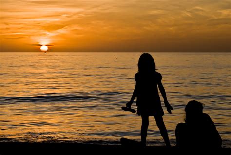 Girl on Sunset Beach Background Wallpapers 21863 - Baltana