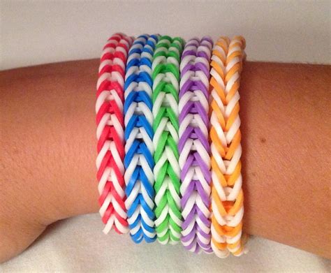 Cool Set of 5 Fishtail Loom Bracelets - LoomDaily.com