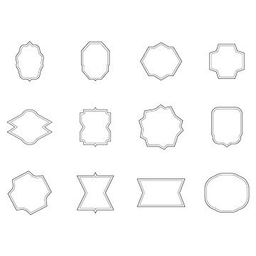 Abstract Outline Shapes Set Vector, Abstract, Outline, Shape PNG and Vector with Transparent ...