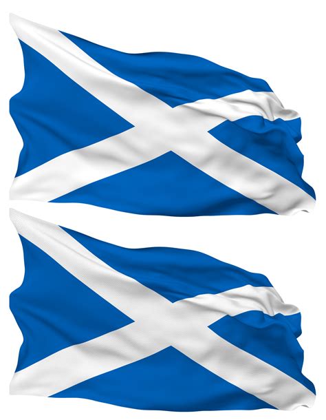 Scotland Flag Waves Isolated in Plain and Bump Texture, with ...