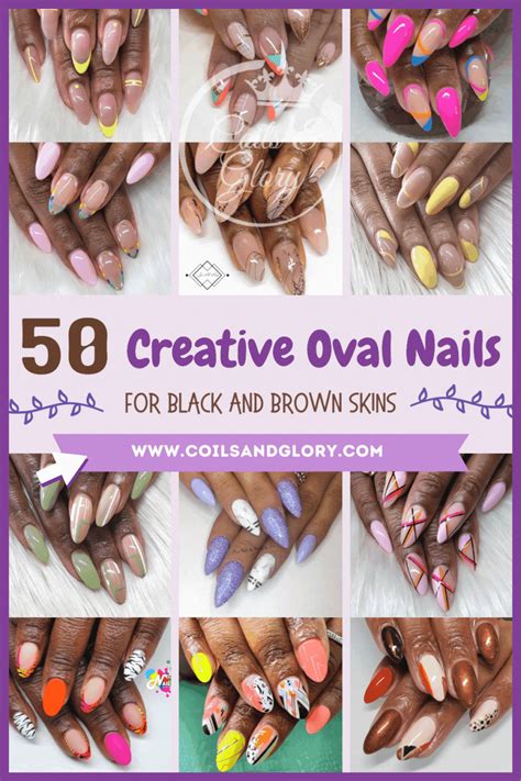 35 Artistic Oval/Almond-Shaped Nail Designs On Black Women - Coils and Glory | Almond shaped ...