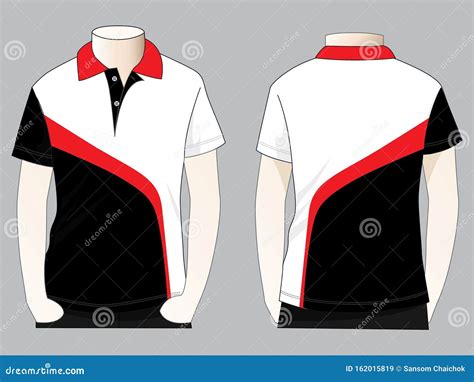 Three Color Polo Shirt Design Vector Stock Illustration - Illustration of colorful, double ...