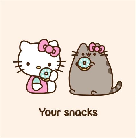 Let’s eat! Pusheen and hello kitty | Hello kitty clipart, Hello kitty party, Hello kitty