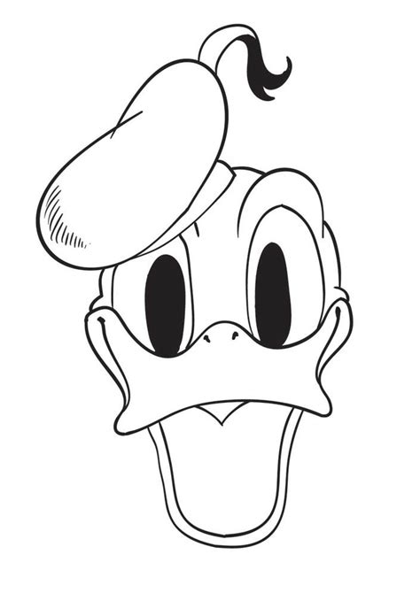 Free Disney Cartoon Donald Duck Face Coloring Pages To Print