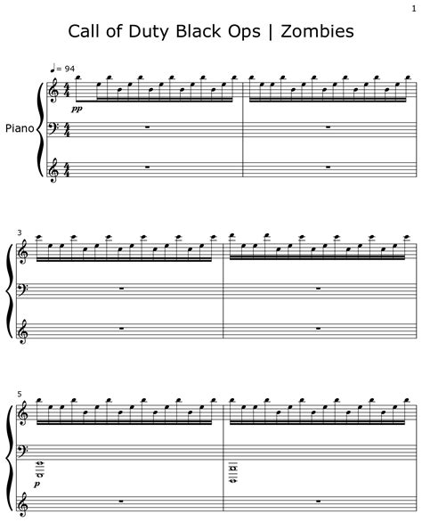 Call of Duty Black Ops | Zombies - Sheet music for Piano