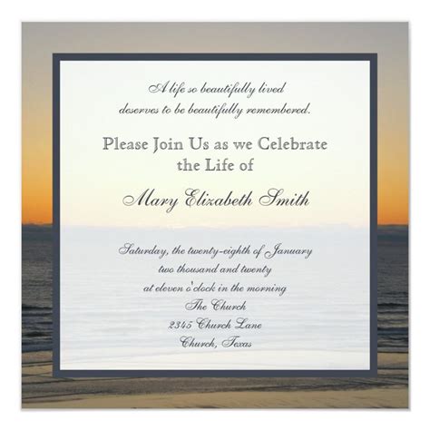 Celebration of Life Invitation - Arts & Entertainment - Party ...