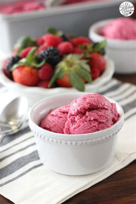 Triple Berry Frozen Yogurt - A Kitchen Addiction