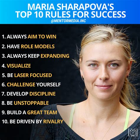 ⬆️👉🏻Maria Sharapova's Top 10 Rules For Success @mariasharapova #mentormedia • 👉🏻Follow ...