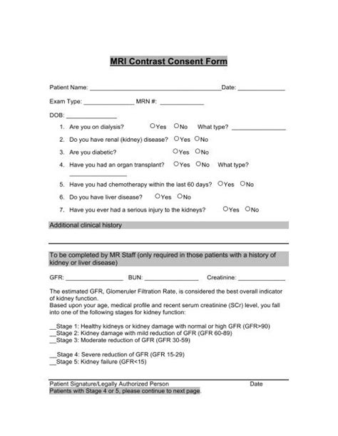 MRI Contrast Consent Form - NationalRad