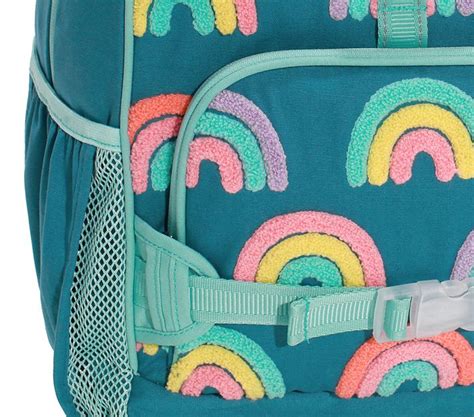 Mackenzie Turquoise Rainbows Chenille Backpacks | Pottery Barn Kids