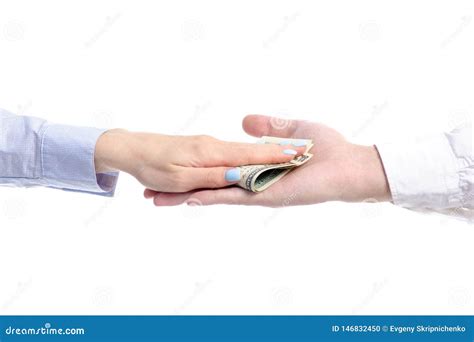 Hand Give Money Bribe Dollars To Hand Stock Photo - Image of background ...