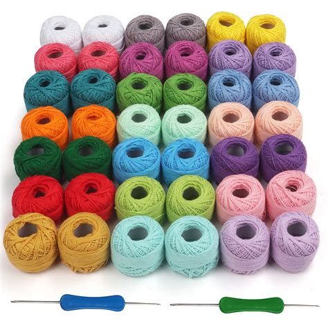 Buy KurtzyCotton Yarn for Crochet (42 Pack) - Colourful 10g Crochet ...