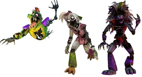 [FNAF] Shattered Glamrock Animatronics by 205tob on DeviantArt