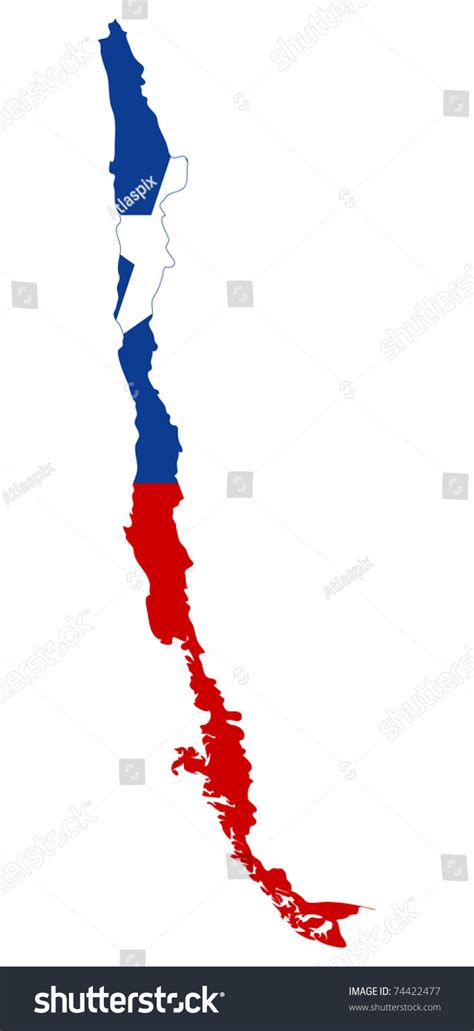 Illustration Chile Flag On Map Country Stock Illustration 74422477 ...