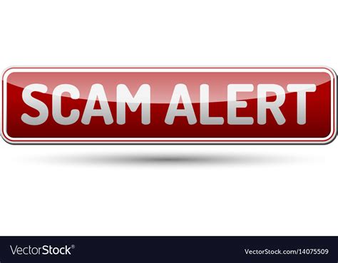 Scam alert button Royalty Free Vector Image - VectorStock