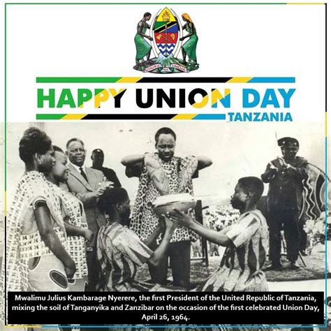 The United Republic of Tanzania, 58th Union Day Anniversary on 26th April 2022 | Embassy of ...