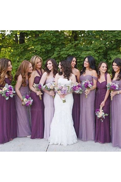 Purple Bridesmaids Dresses With Sleeves