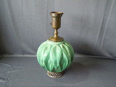 Vintage 1930s 2 Tone Emerald Green Art Pottery Ceramic Table Lamp Light | eBay | Pottery art ...