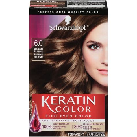 Schwarzkopf Keratin Color Permanent Hair Color Cream, 6.0 Delicate ...