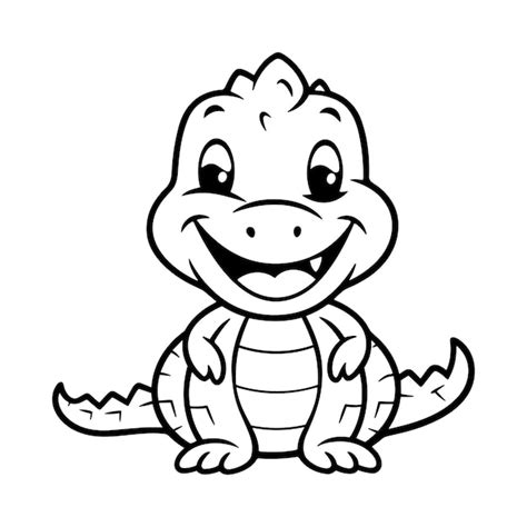 Premium Vector | Crocodile colouring book for kids vector illustration