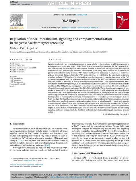 (PDF) Regulation of NAD+ metabolism, signaling and compartmentalization in the yeast ...