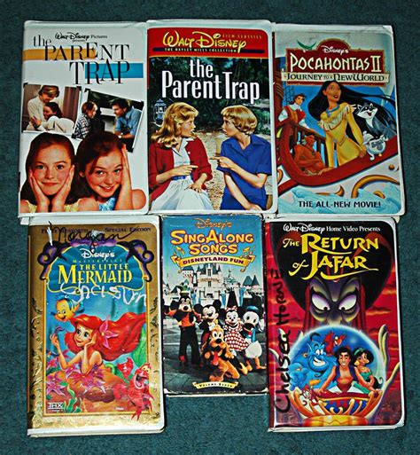 DISNEY 6 VHS TAPE LOT ASSORTED VIDEOS: WALT DISNEY CLASSICS FILM MOVIES ...