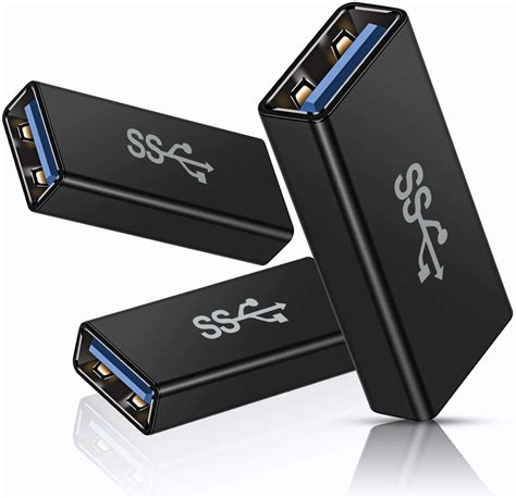 Basesailor USB Female to Female Adapter (3 Pack), USB 3.0 Female to Type A Female 3.0 Coupler ...