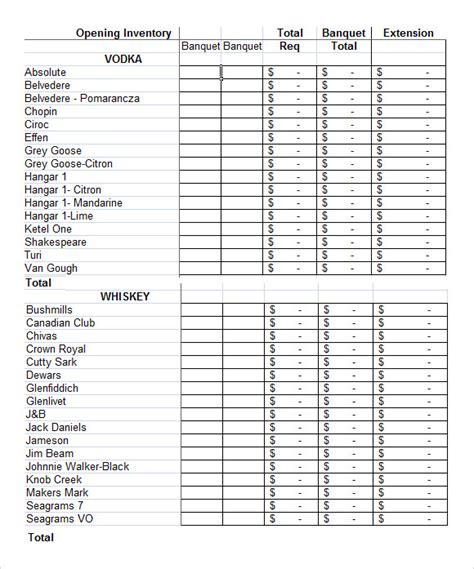 13+ Alcohol Inventory Spreadsheet - Excel Templates